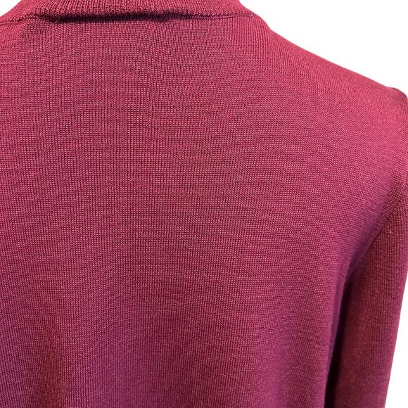 AGB Knit Sweater Dress Burgundy SZ XL Midi Turtle Neck Long Sleeve Minimalist - Picture 6 of 8